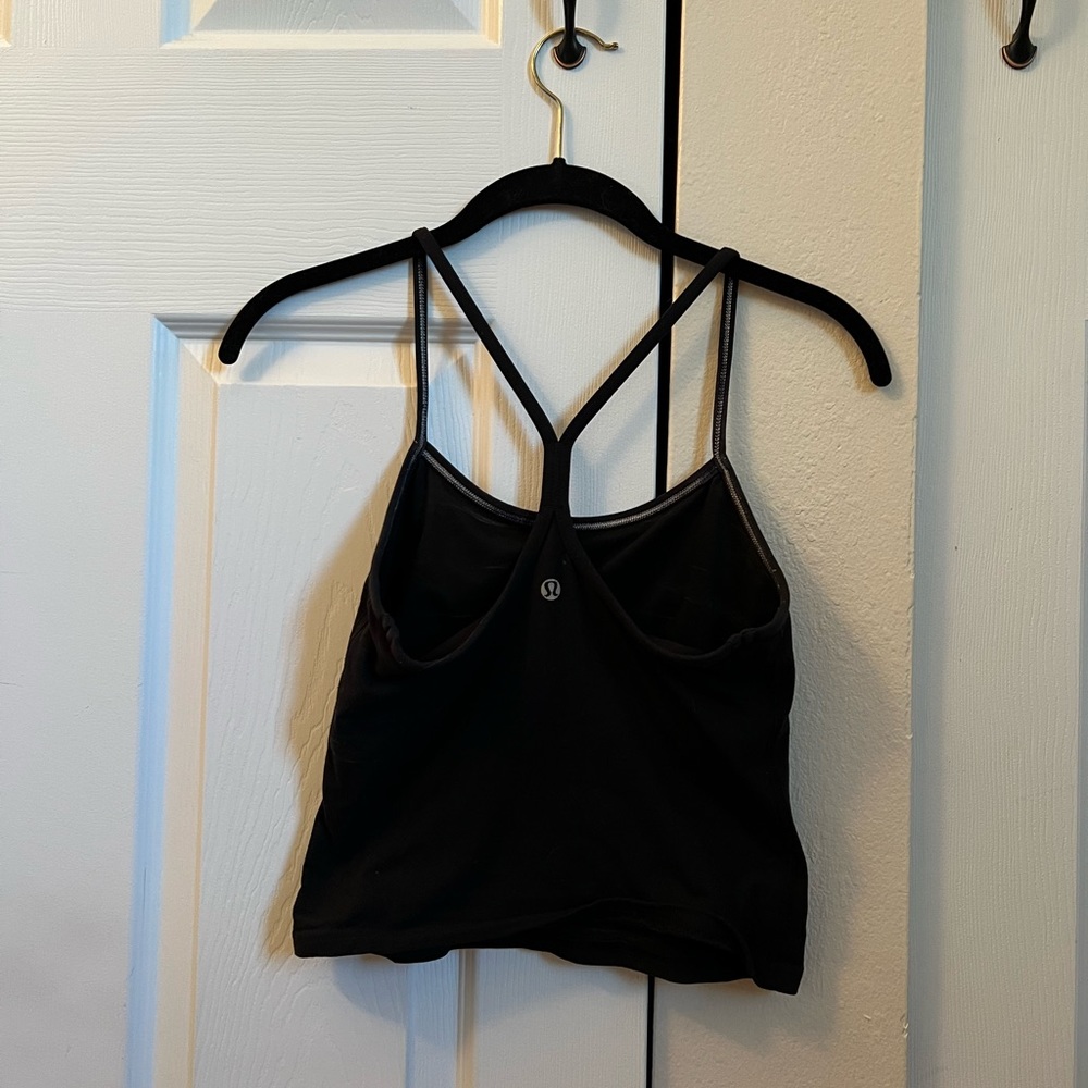 Lululemon Flow Y Cropped Tank Size 4 Solid Black